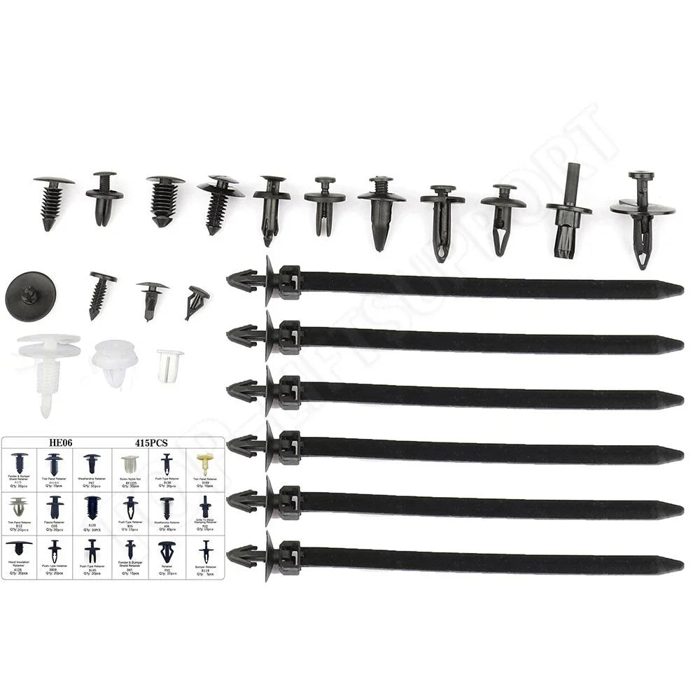 Set of 456 Car Retainer Clips Plastic Fasteners