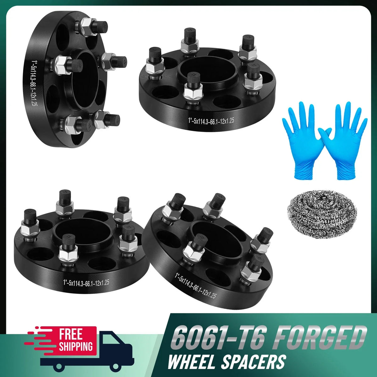 1" Hubcentric Wheel Spacer for Nissan Infiniti 5x114.3 (66.1mm Bore, M12x1.25)