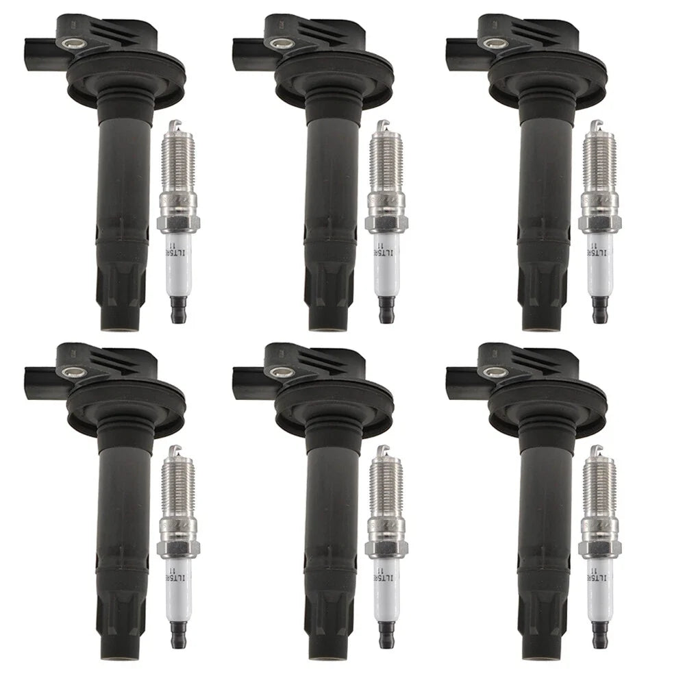 6X Ignition Coils + 6X Spark Plugs for Lincoln MKS MKZ MKT MKX (2011–2016)