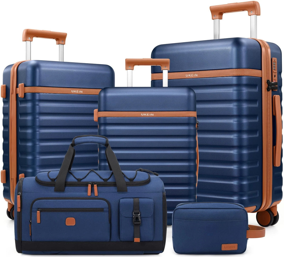 5 Piece Luggage Set with Spinner Wheels for Travel