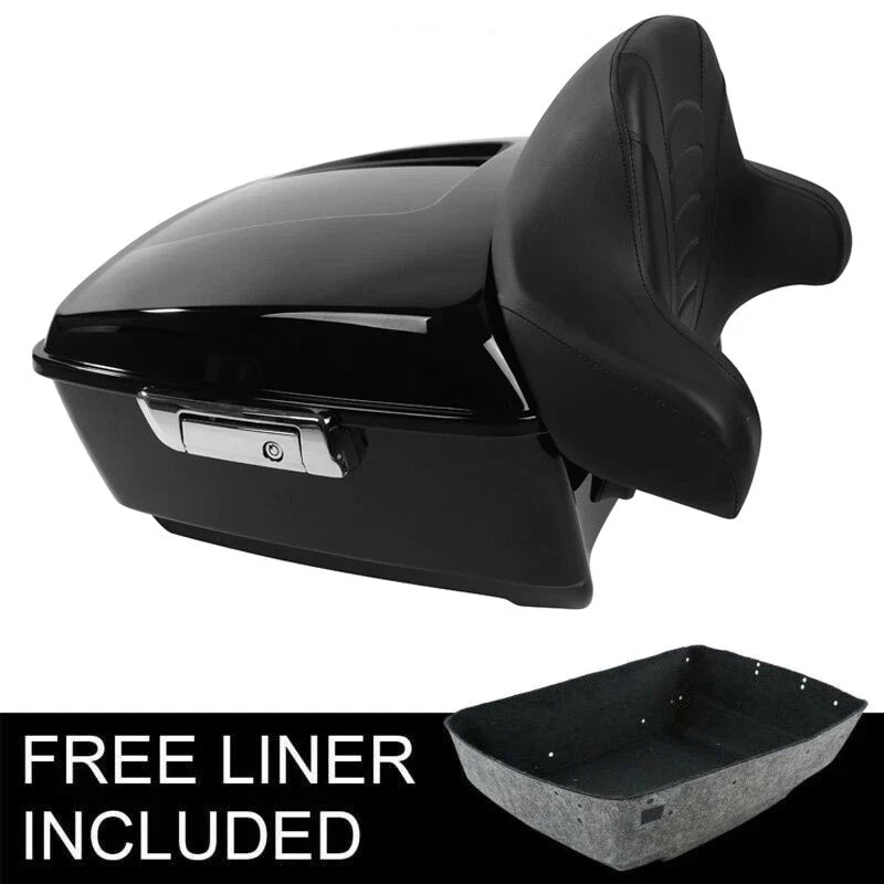 Black King Trunk Backrest Pad for Harley Touring Road Street Glide (2014–2026)