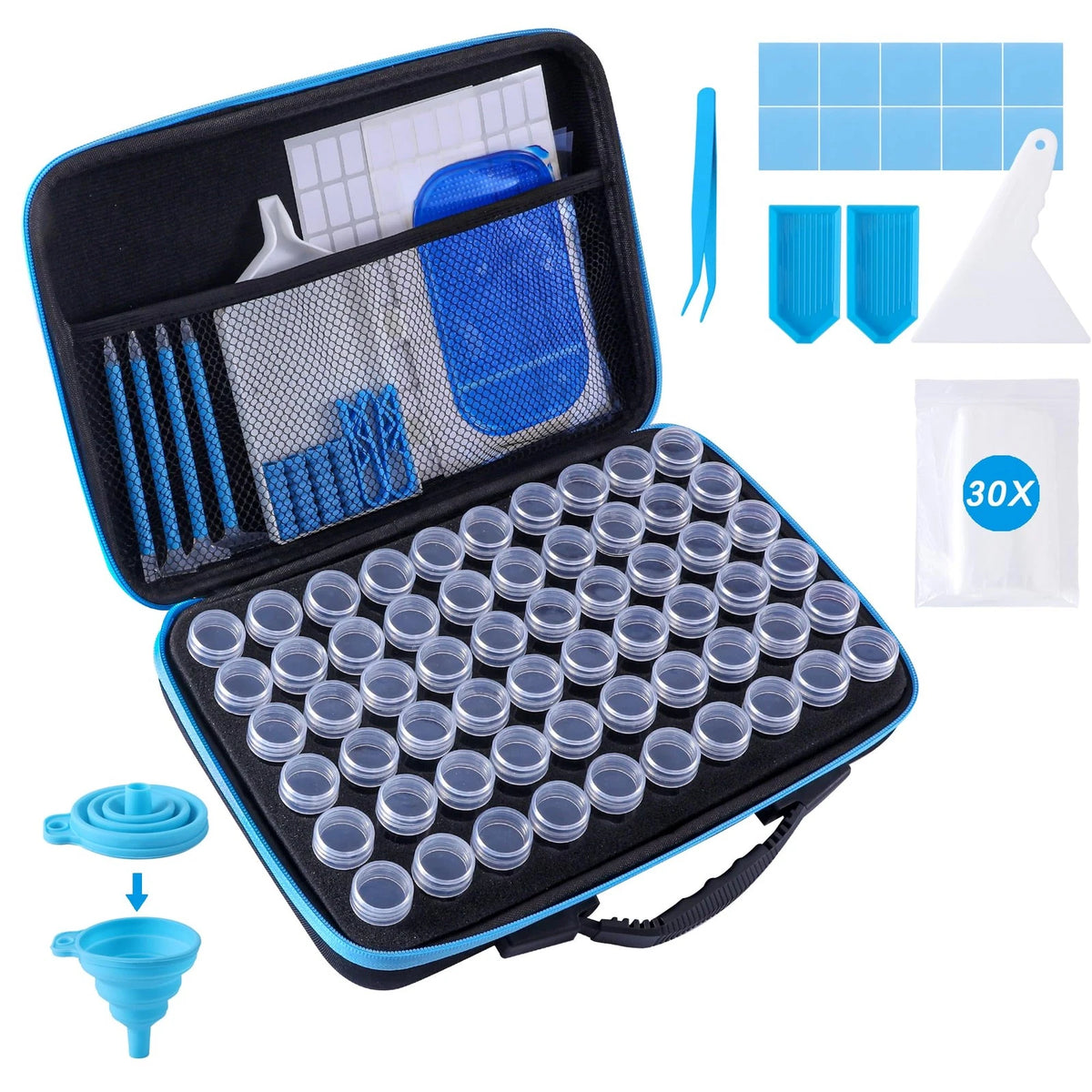 Diamond Art Storage Containers for Painting (60 Slots) - Blue
