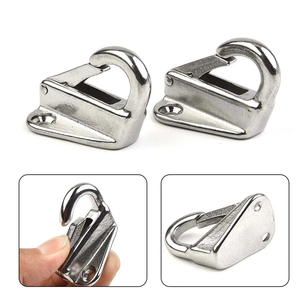 2X Stainless Steel Spring Snap Fending Hook for Marine Boat Hardware