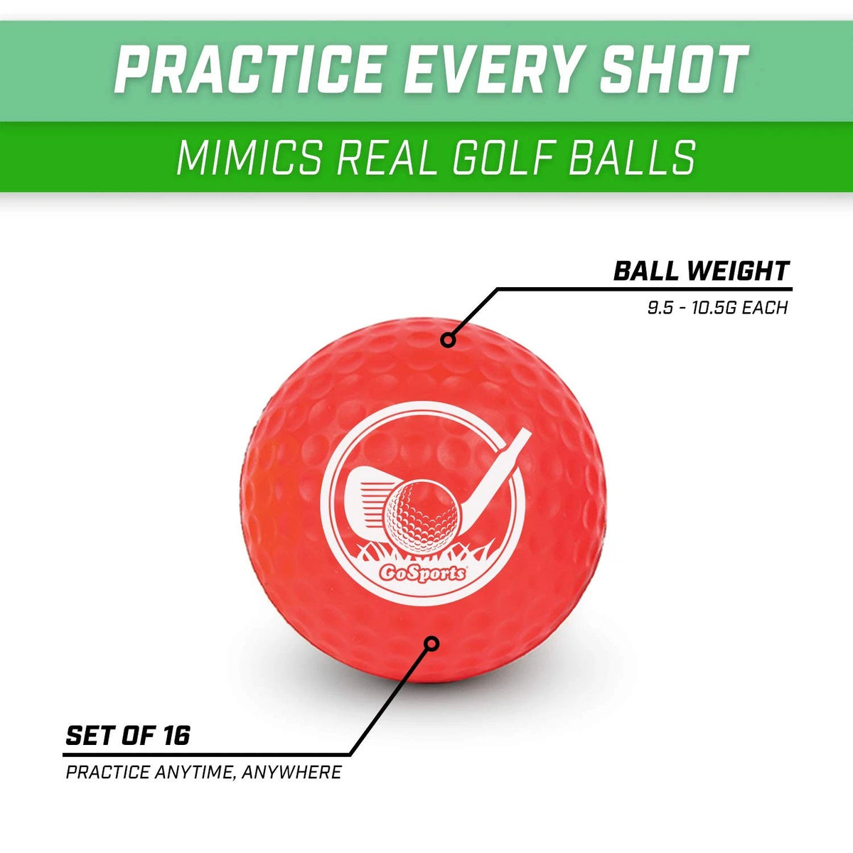 Foam Golf Balls for Indoor and Outdoor Training (Limited Flight)