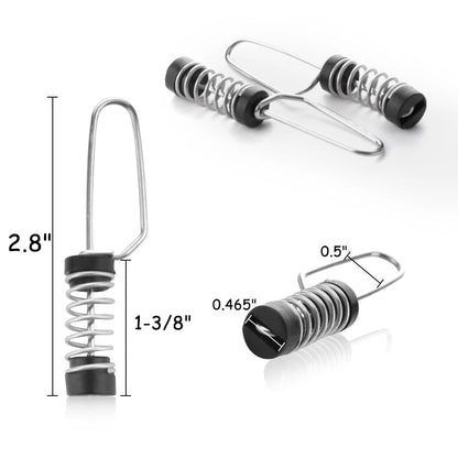 Set of 4 Fishing Flag Clips for Boat - Attach Burgees, Silver
