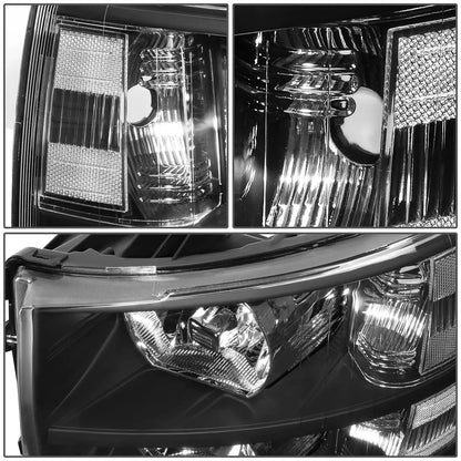 Pair of Black Housing Headlights for