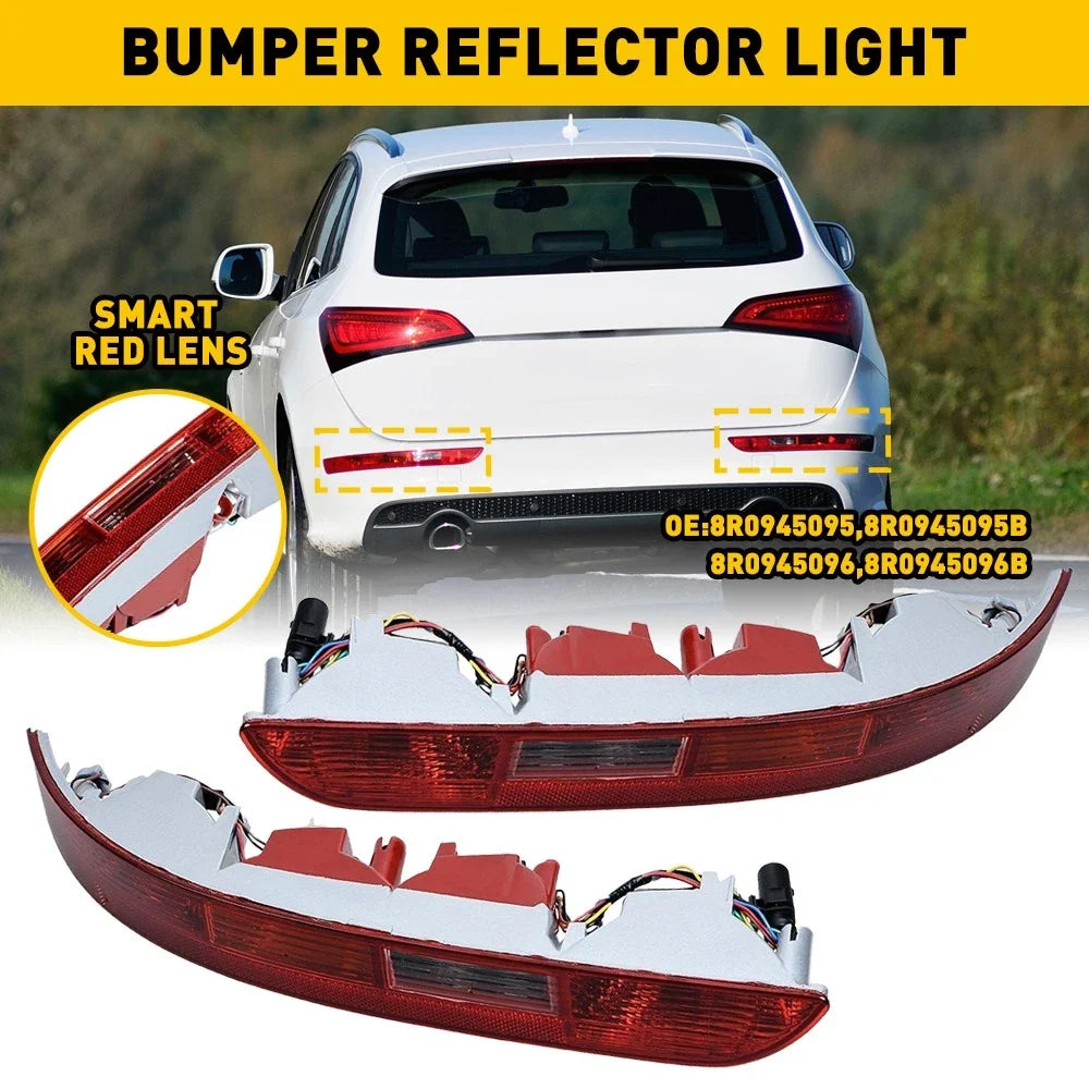 Set of 2 Rear Bumper Reflector Fog Light Lamps for Audi Q5 (2009–2016)