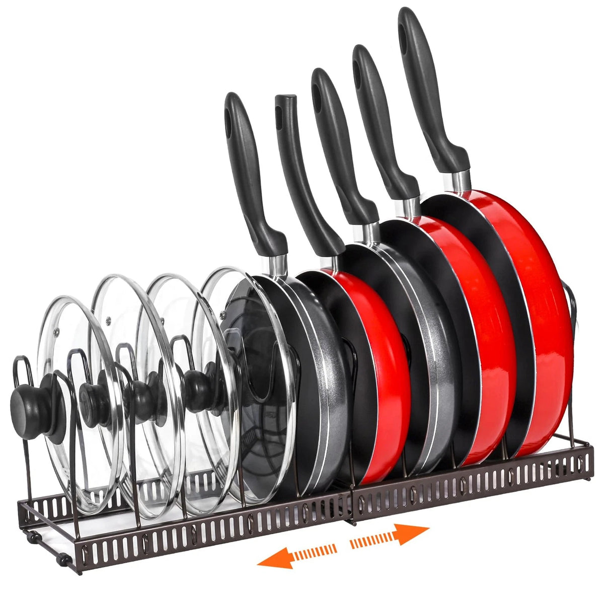 Pot Rack Organizer for Kitchen (Expandable 11.8-22.8"L x 7"W x 7"H)