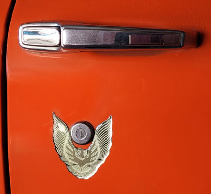 Set of 2 Silver Eagle Bird Stick On Emblems for Pontiac Firebird/Trans Am (KG090)