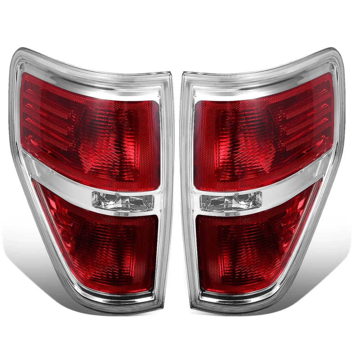 Red Tail Light Brake Reverse Lamps Pair for Ford F-150 (2009–2014)