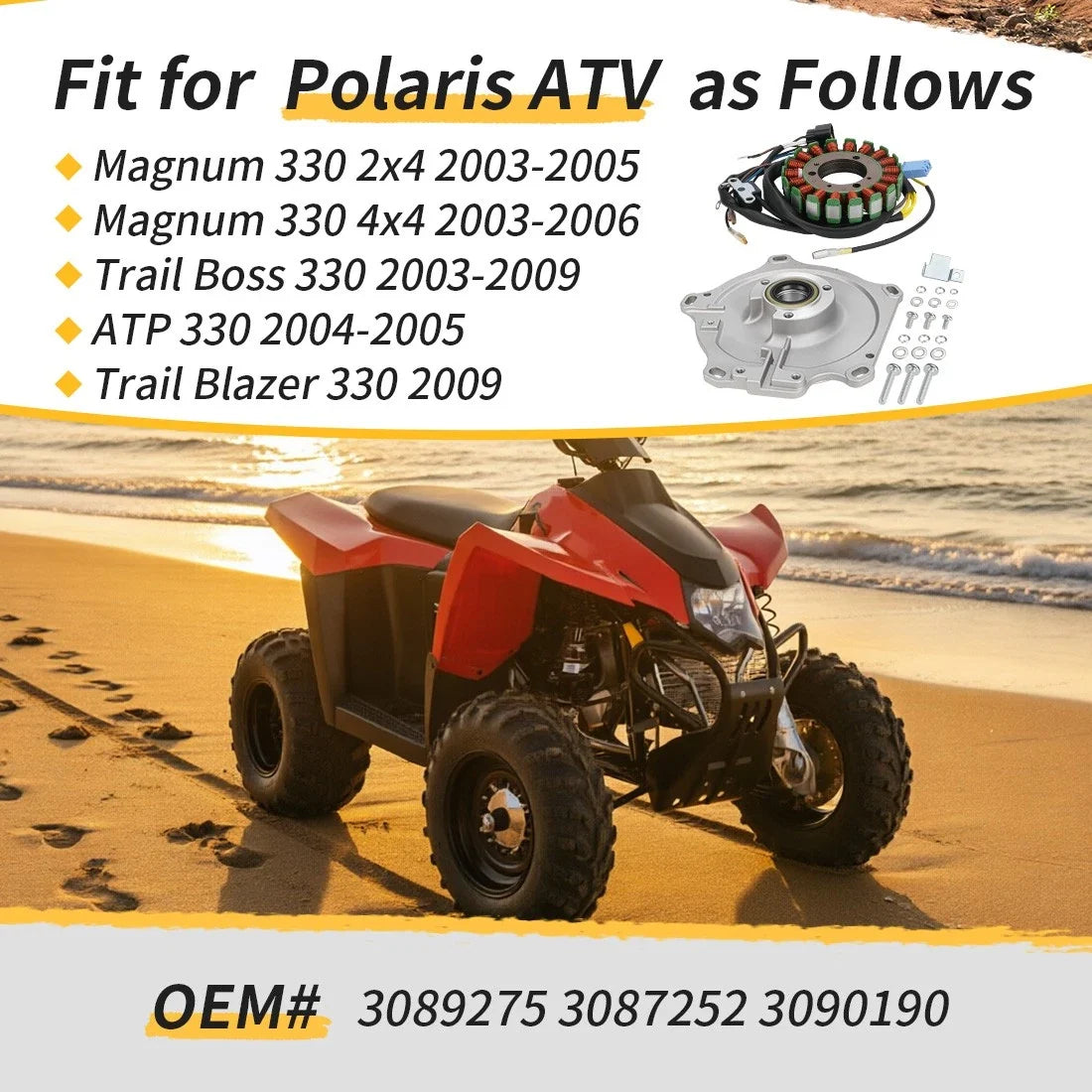 Stator Assembly 3089275 for Polaris Magnum Trail Boss ATP 330 (2003–2009)