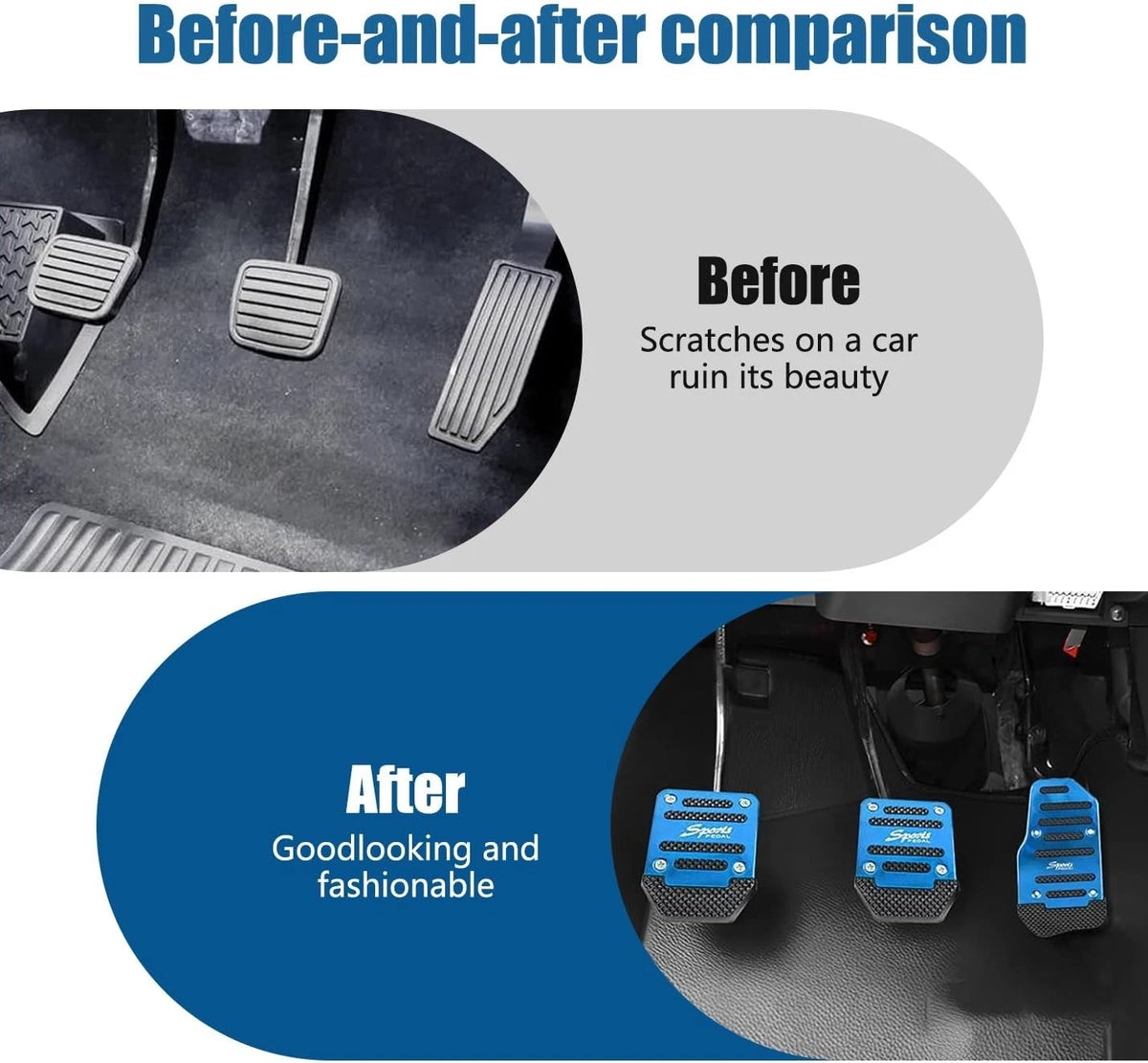 3X Non-Slip Foot Pedal Set for Manual Vehicles (PRYMPN16)