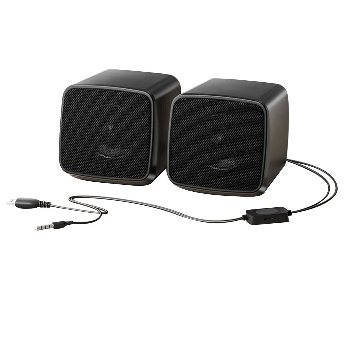 1 Pair Durable Small Desktop Speakers for Computer (No Part Numbers)