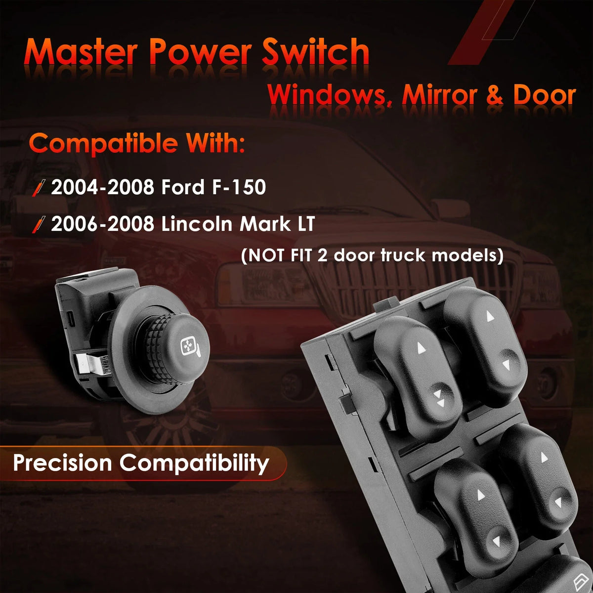 Master Power Window Mirror Door Lock Switch for Ford F-150, Lincoln Mark LT (2004–2008)
