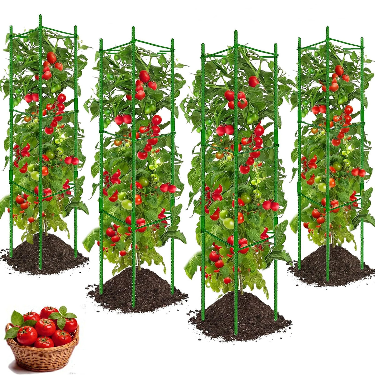 4X Tomato Cage for Garden Plant Support (Up to 48 Inch)