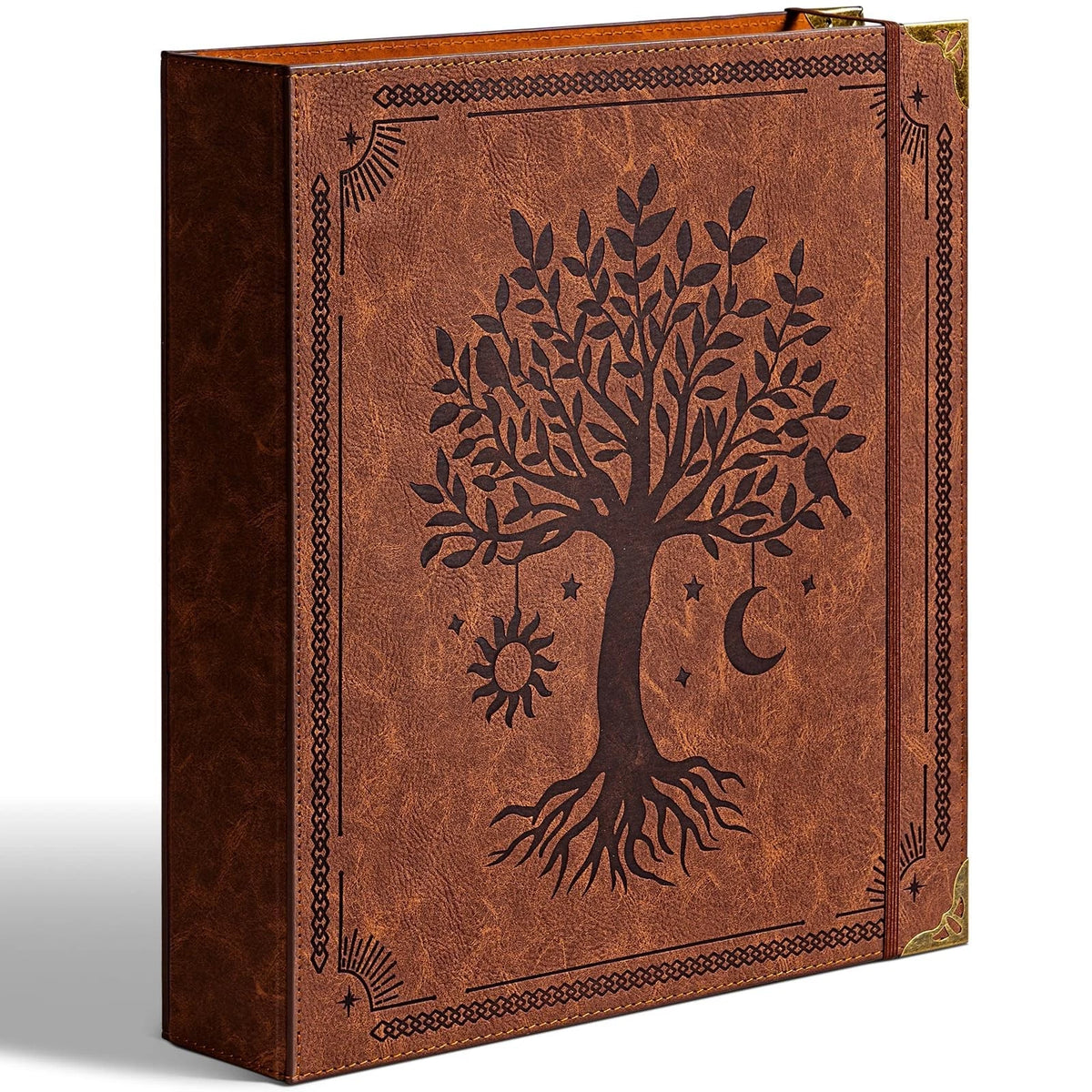 2 Inch Leather D Ring Binder for 8.5"x11" Letter Size Paper (Fits All Years)