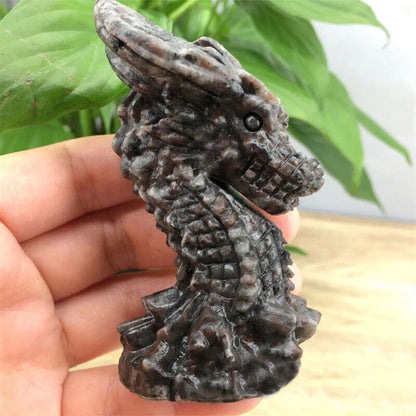 3" Yooperlite Dragon Skull Carved for Reiki Healing