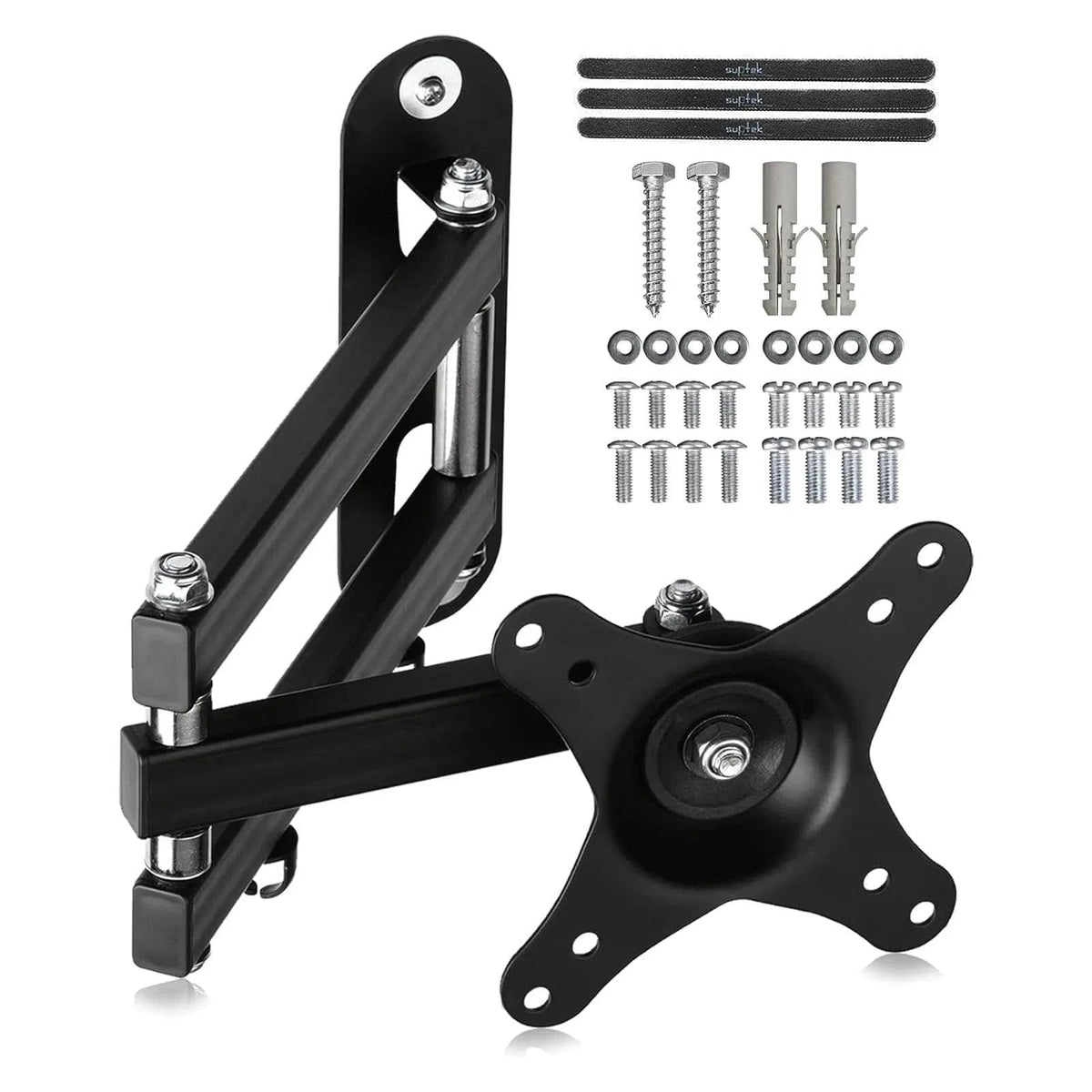 TV Wall Mount for 15-32" Screens (Full Motion, Swivel, Tilt) - 1pc, Black