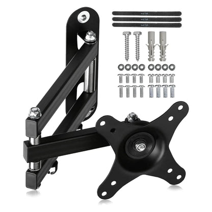 TV Wall Mount for 15-32" Screens (Full Motion, Swivel, Tilt) - 1pc, Black