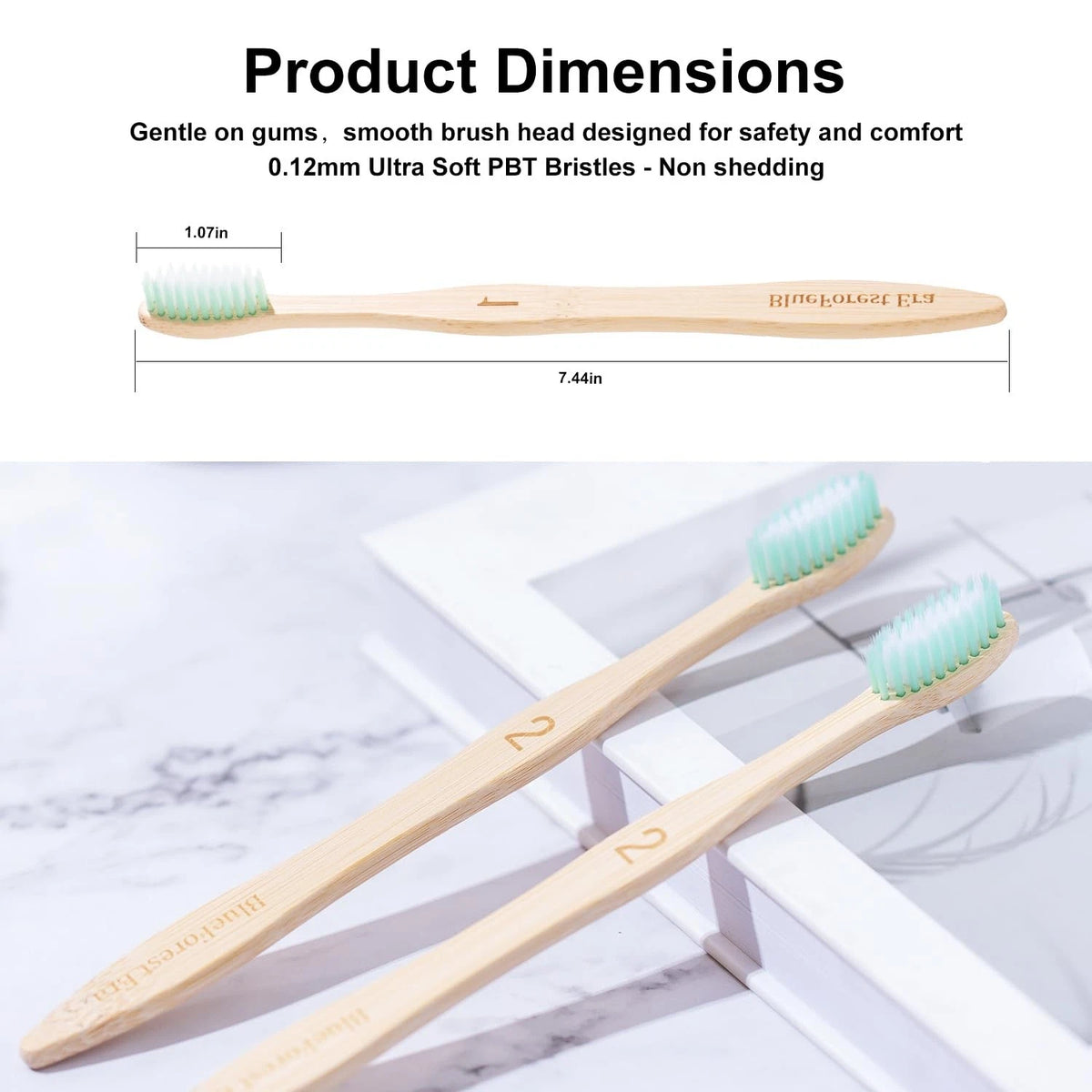 Toothbrush for BlueForest Era (Pack of 10) Green & White