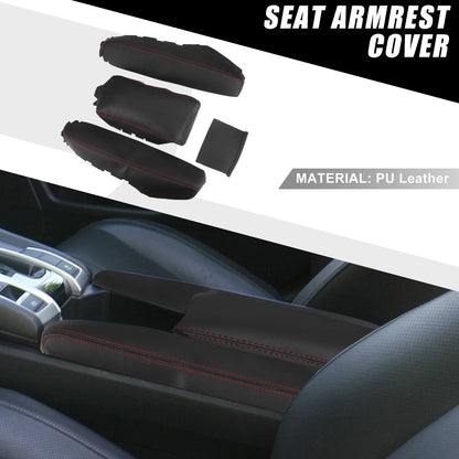 Armrest Protector Cover Pad for Honda Civic (2016–2021) - Red Stitches