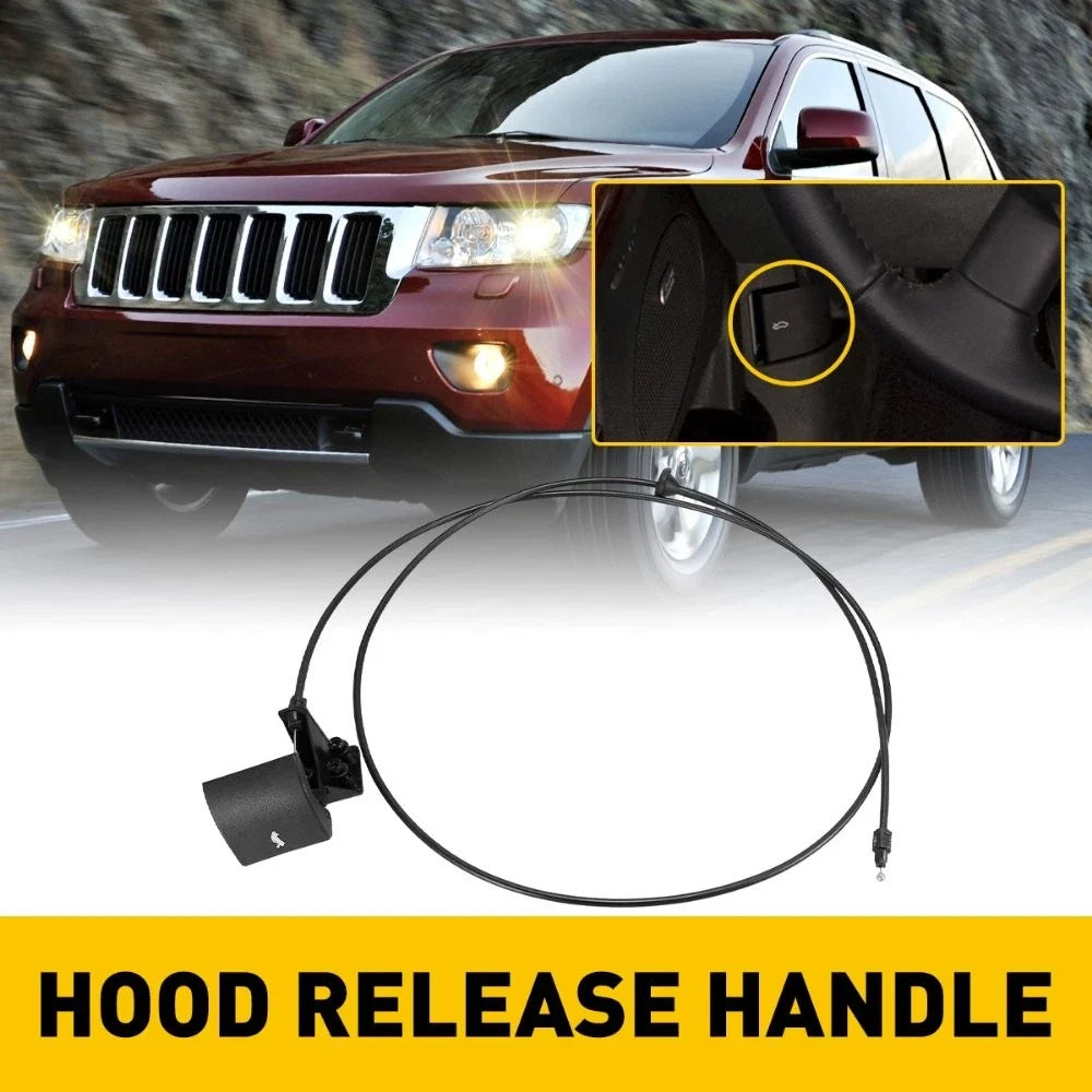 Hood Release Latch Cable w/ Handle for Jeep Grand Cherokee (2005–2010) & Commander (2006–2010)
