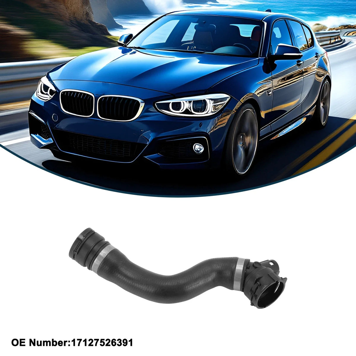 Radiator Hose for BMW 1 Series (2005) No. 17127526391 Rubber Coolant Hose