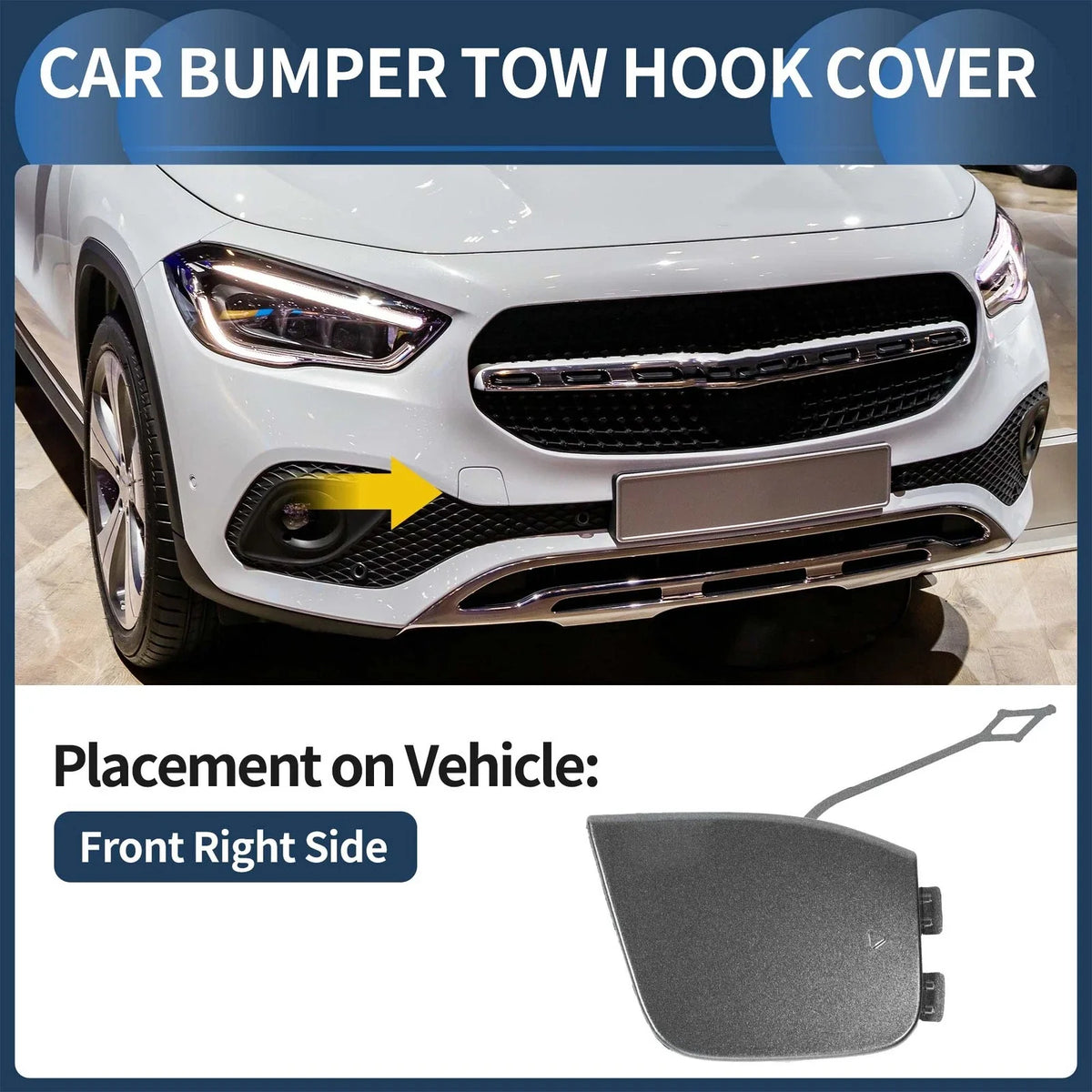 Front Bumper Tow Hook Cover for Mercedes-Benz W247 (No.A2478859403) Mountain Gray
