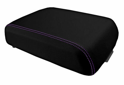 Leather Console Lid Bucket Seat Cover for Ford F250 (1999–2010) Purple Stitch