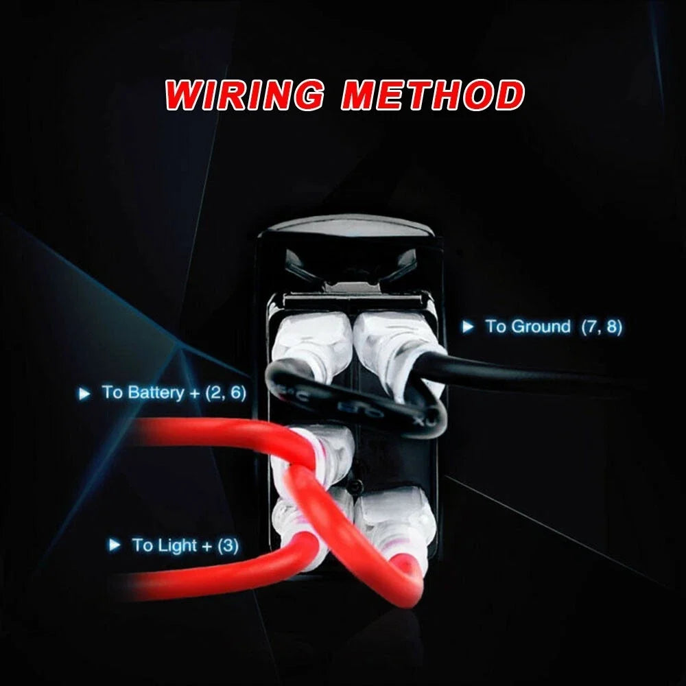 Rocker Switch LED Light Waterproof 20A-10A for Marine Boat (12V-24V)