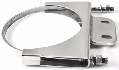 U-Bolt Exhaust Bracket for 5” Stack with 1-1/2x3-3/8 Plate, Stainless (21286)