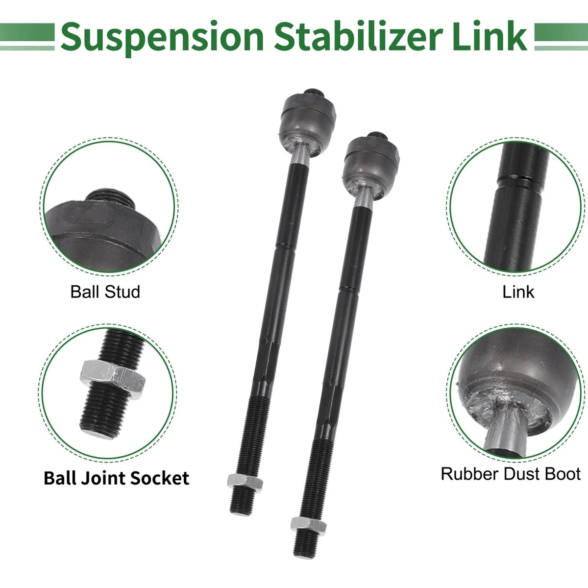 6X Front Suspension Kit Tie Rod End Sway Bar Link for Cadillac Escalade (2015–2019)