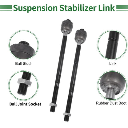 6X Front Suspension Kit Tie Rod End Sway Bar Link for Cadillac Escalade (2015–2019)