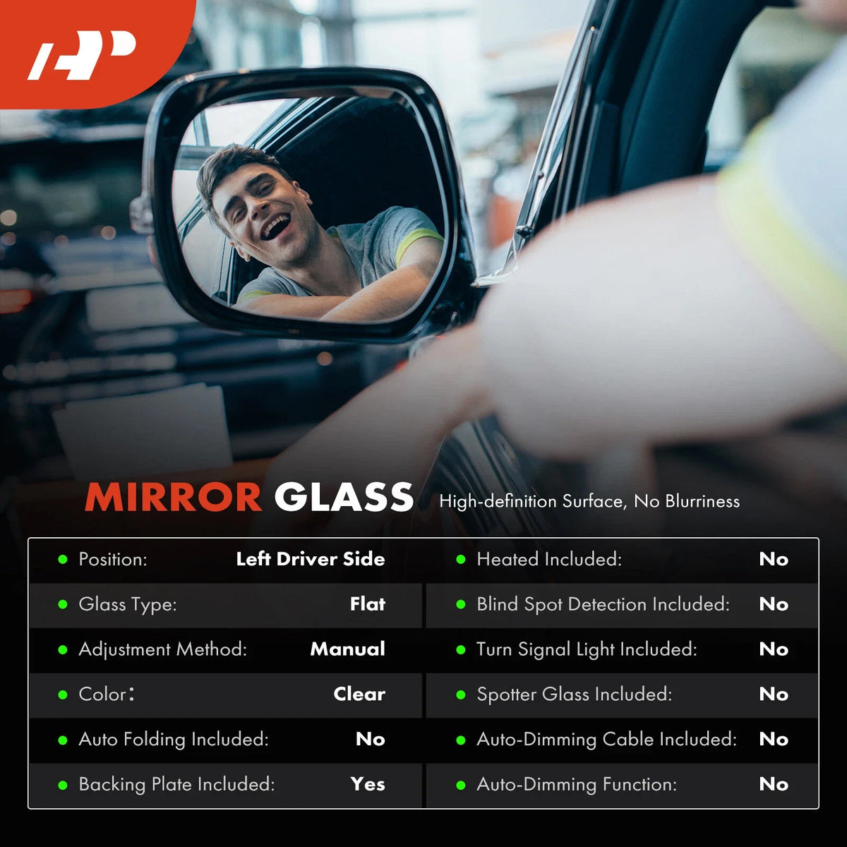Driver Manual Mirror Glass for Chevy Cobalt, Pontiac G5 (2005–2010)