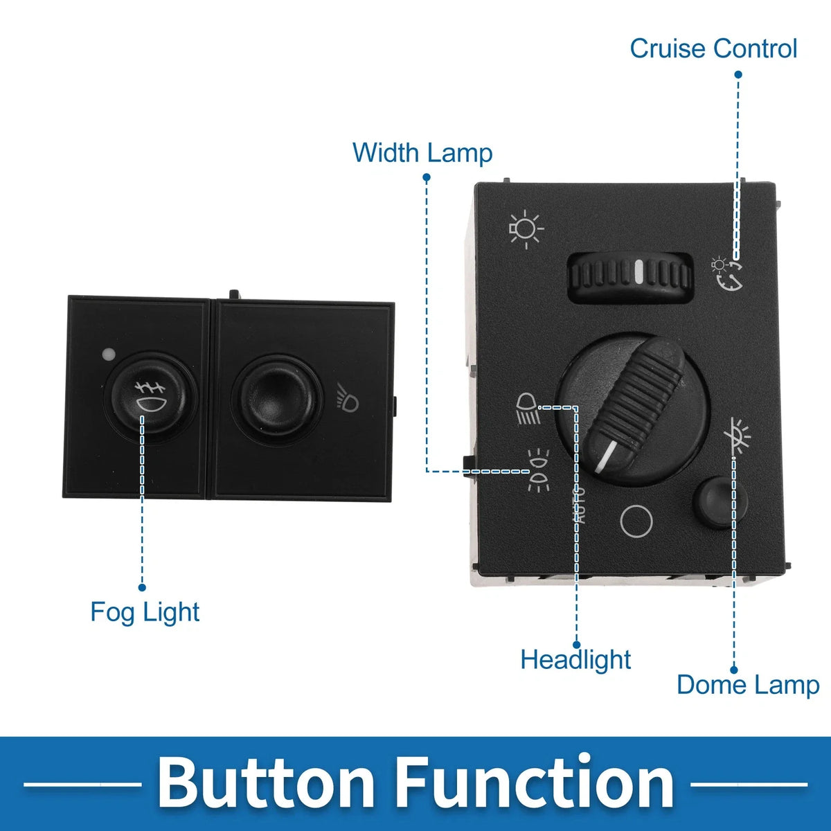2X Headlight Switch for Chevrolet Silverado 1500 (2003–2007) No.19381535