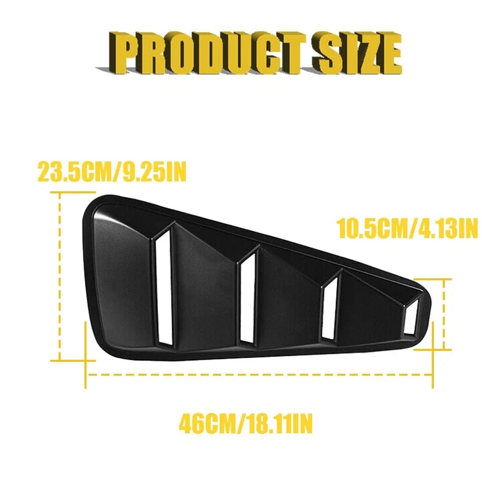 2X Window Louvers Scoop Cover Vent for Ford Mustang Coupe (2015–2023)