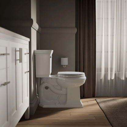 Round Toilet Seat for Standard Toilets (White Color Matched Hinges)