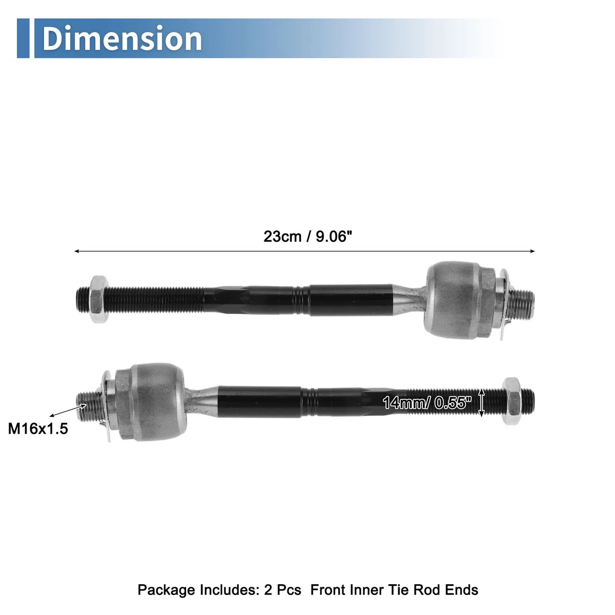 2X Front Inner Tie Rod End Links for Ford Fusion Edge Lincoln Nautilus MKZ