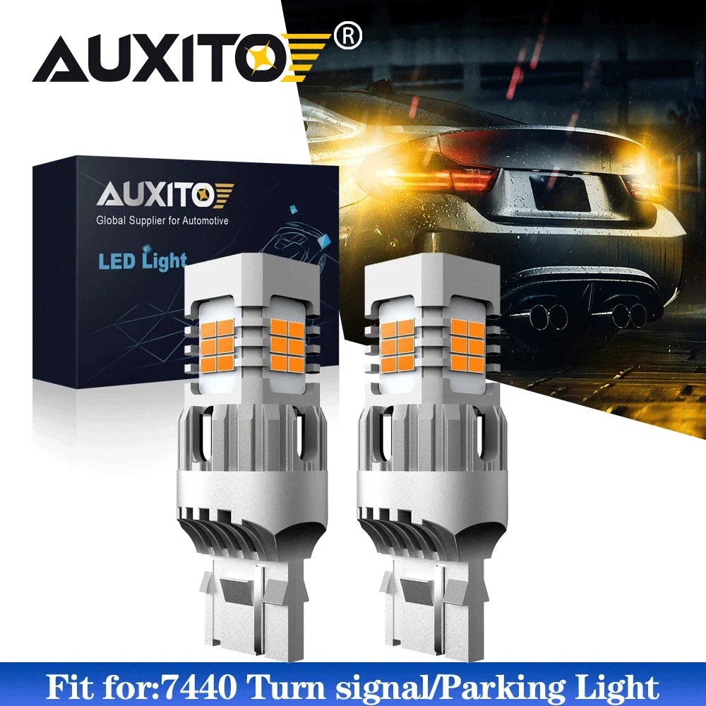 2X 7440 7444 4000LM LED Amber Yellow Turn Signal Parking Bulbs for