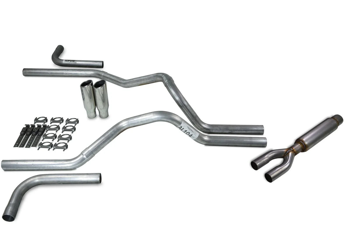 2.5" Dual Exhaust Kit for Chevy GMC 1500 (1999–2006) - Glasspack Side Exit