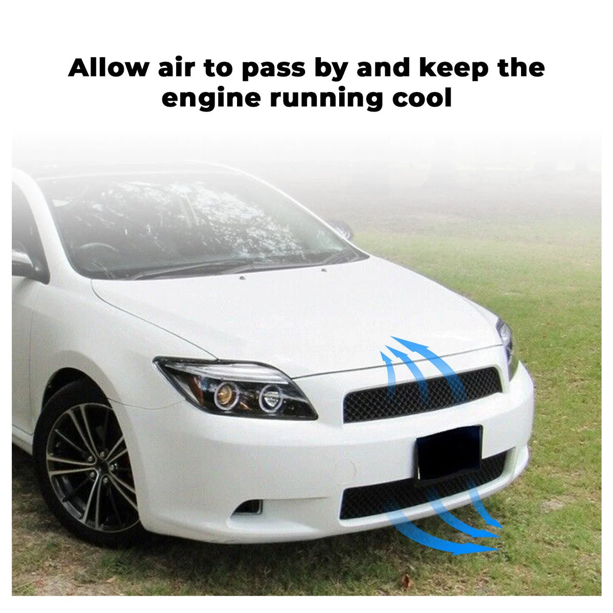 Black ABS Front Upper & Lower Hood Grille Mesh Grill for Scion tC (2005–2010)
