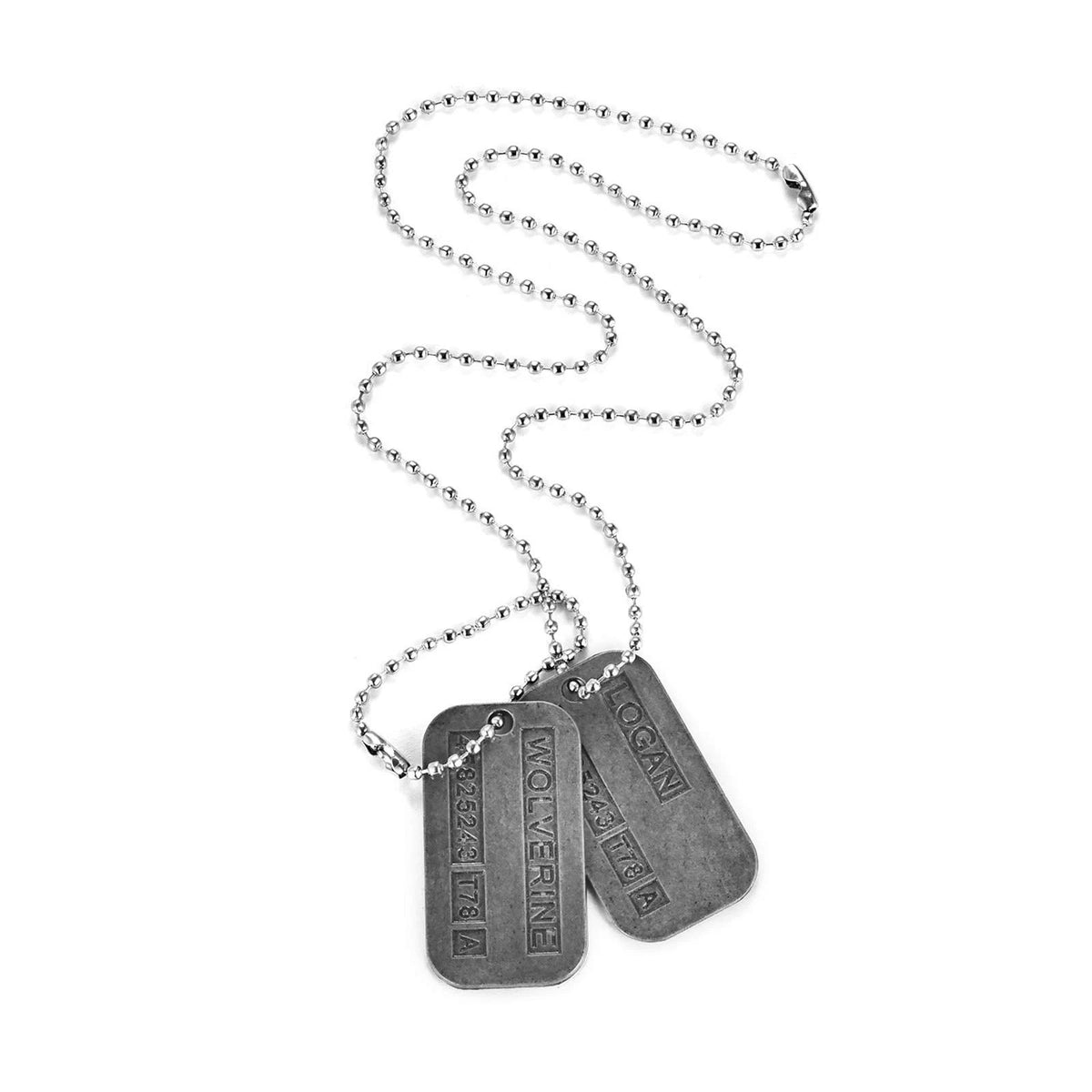 2X Double Sided Wolverine Name Dog Tags on 20 Inch Chain