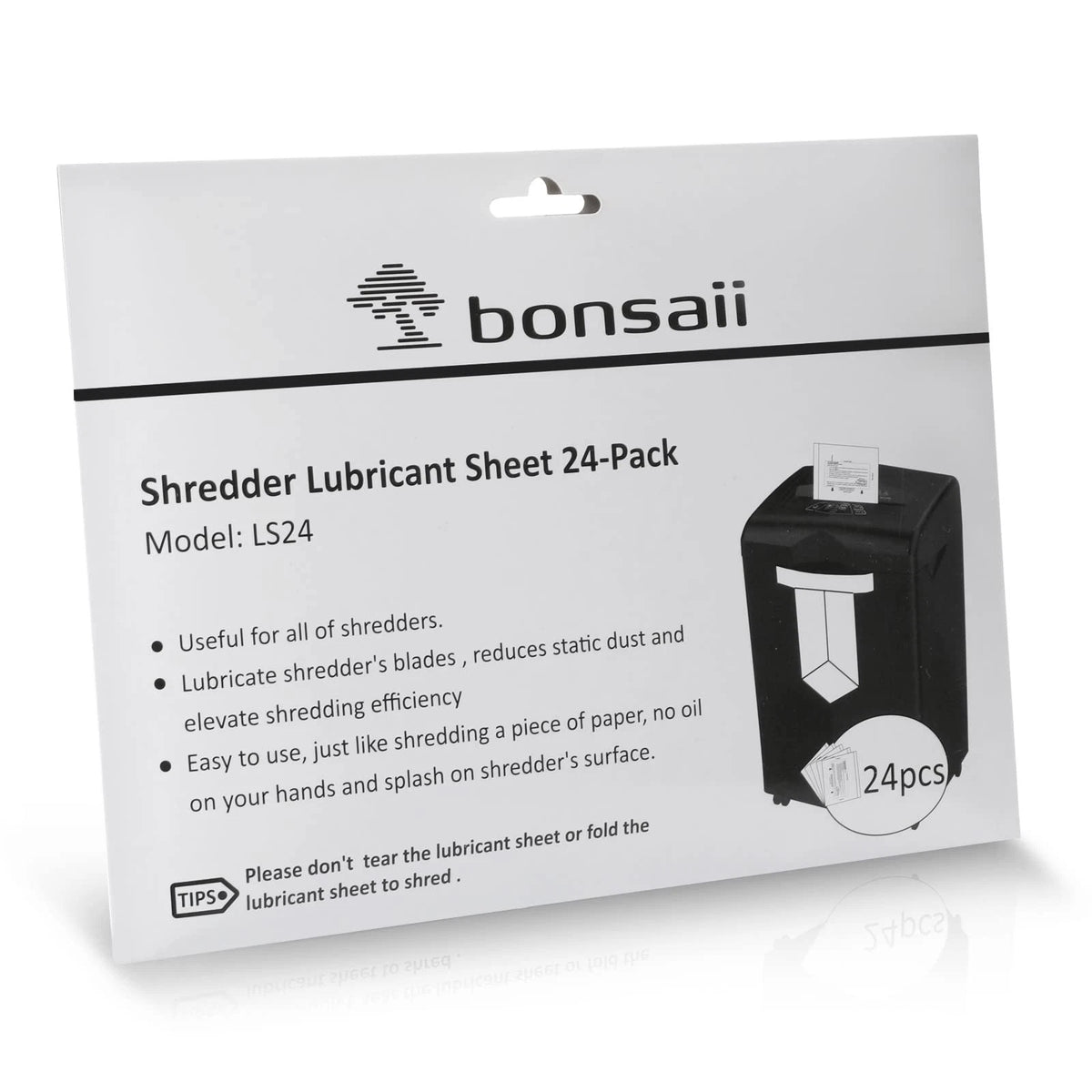 24-Pack Lubricant Sheets for Bonsaii Paper Shredder (8.4 X 5.9 Inch)