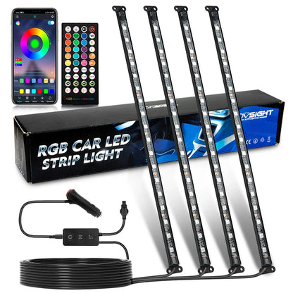 RGB LED Interior Floor Lights for Universal Cars (72-Inch Strip)