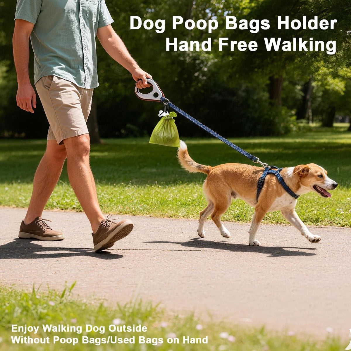 2X Dog Poop Bag Holder for Waste Management (Stainless Steel)