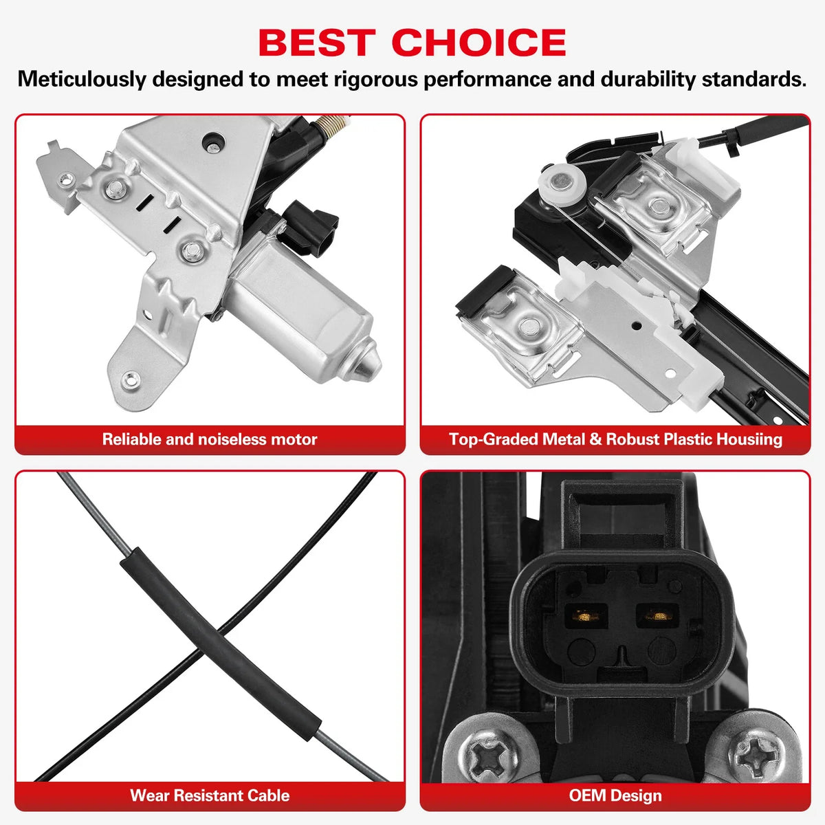 Rear Left Power Window Regulator with Motor for Chevrolet Tahoe Yukon (2000–2006)
