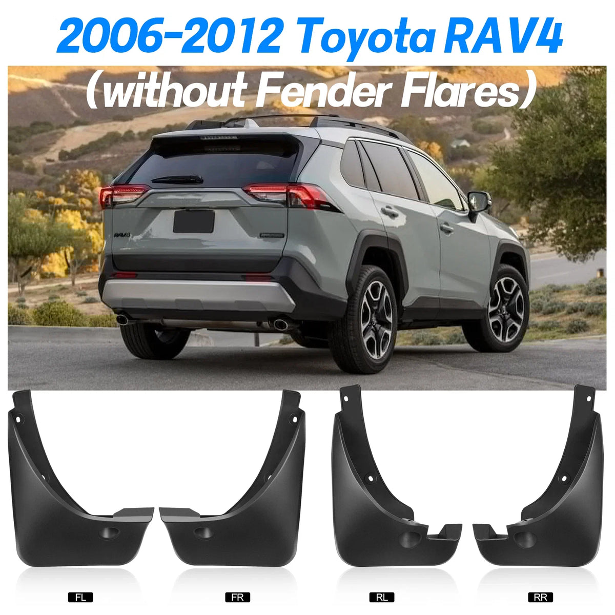 Set of 4 Splash Guard Mud Flaps for Toyota RAV4 (2006–2012)