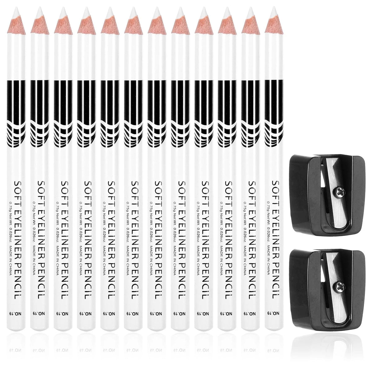 12Pcs White Barber Pencil Set for Barbering Tools (14cm x 2.1cm)