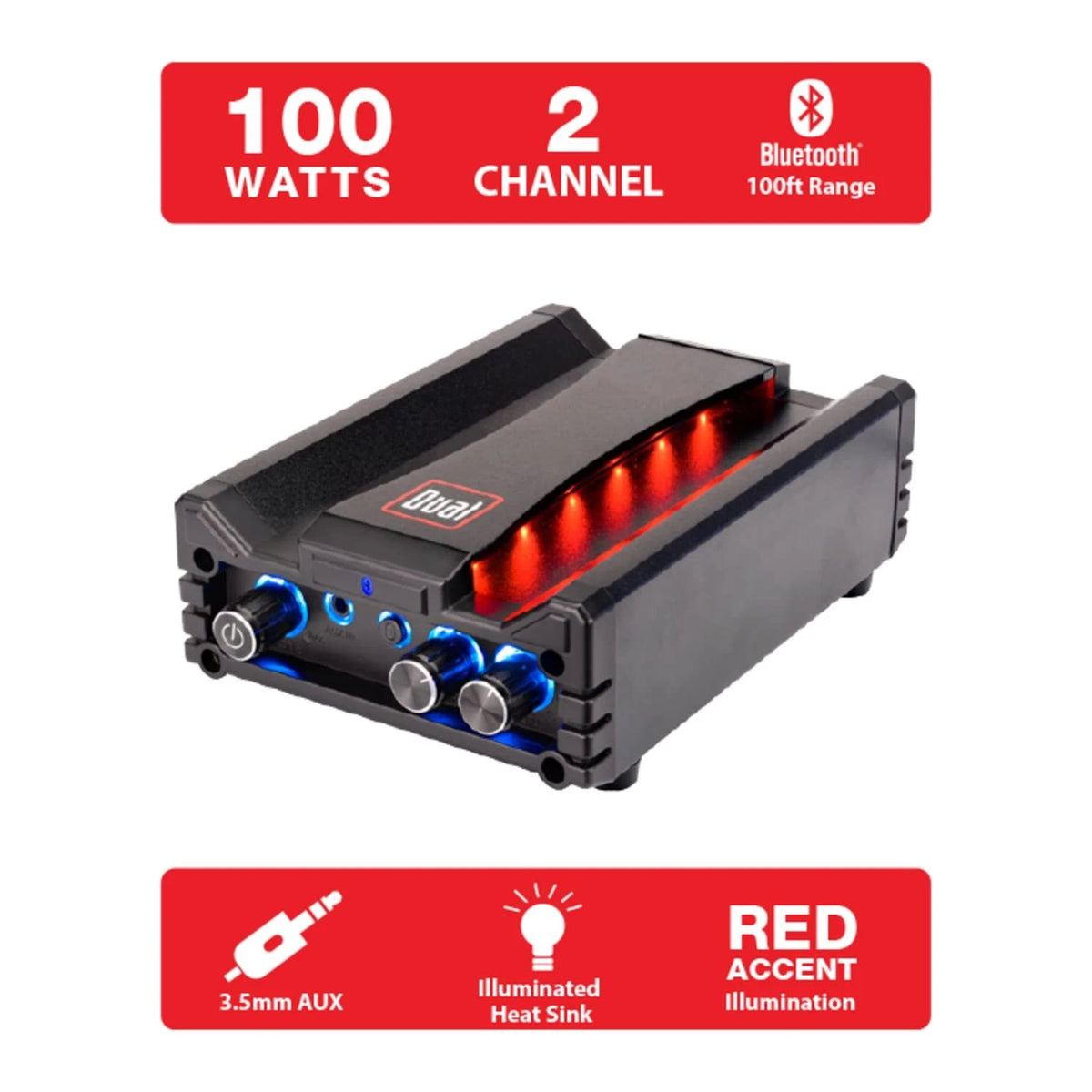 Dual Electronics DBTMA100 Micro 2 Channel Class-D Amplifier for