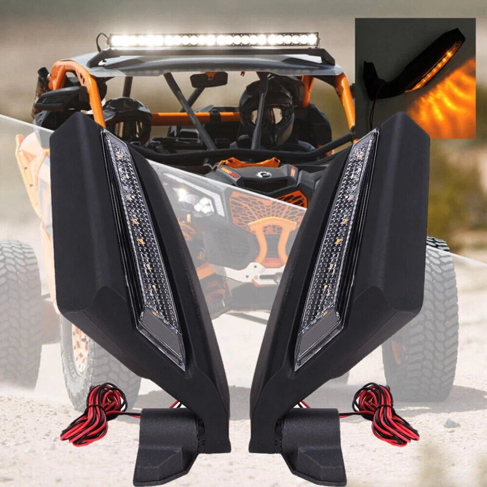 LED Turn Signal Side Mirrors for Can Am Maverick X3/X3 Max (2017–2024)